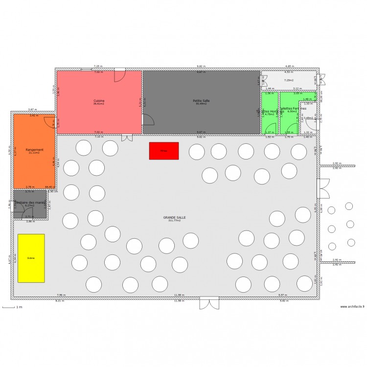 salle des fetes. Plan de 0 pièce et 0 m2