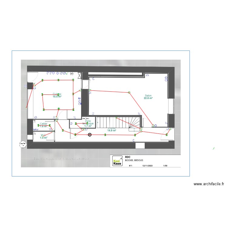 Camille plan élec RDC. Plan de 0 pièce et 0 m2