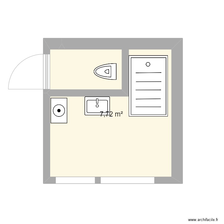 sdb - Plan 1 pièce 8 m2 dessiné par noyalpontivy