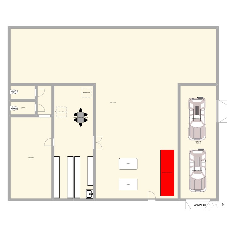 Atelier 1. Plan de 0 pièce et 0 m2