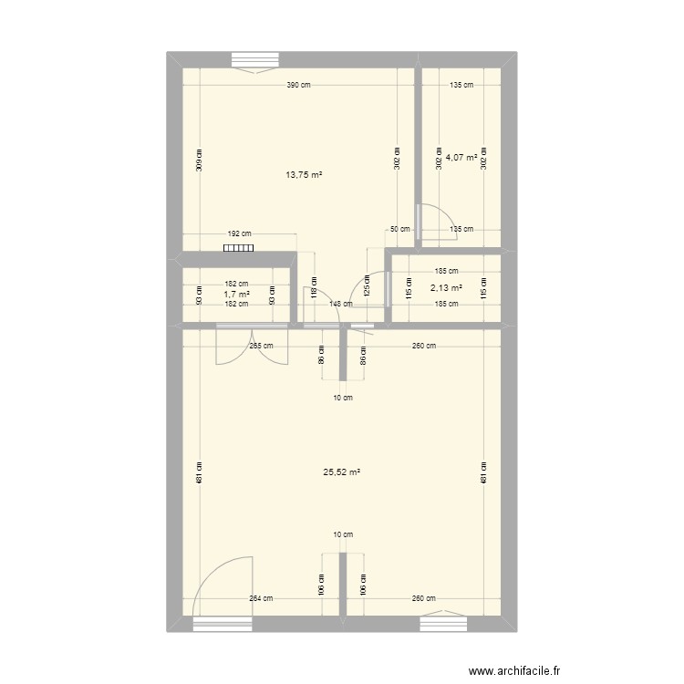 serres par pièce mesure. Plan de 5 pièces et 47 m2