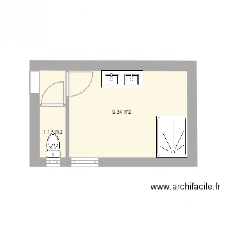 salle de bain - Plan dessiné par jrbaud