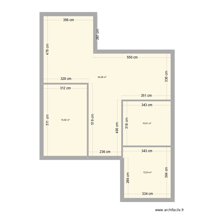 DEJOUR. Plan de 4 pièces et 84 m2