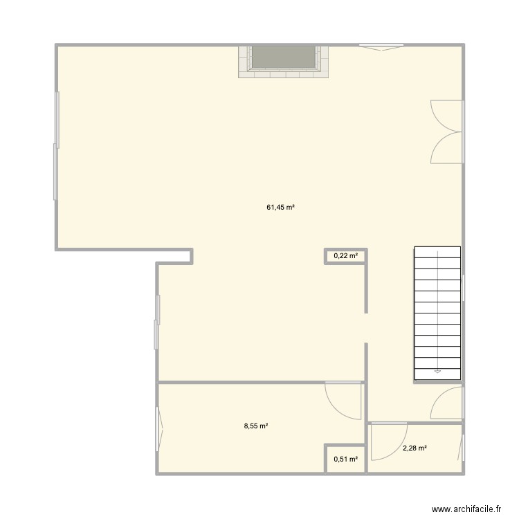 L'epine. Plan de 5 pièces et 73 m2