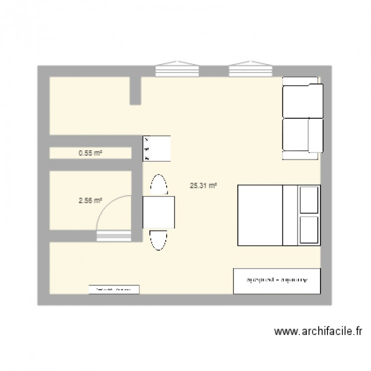 studio. Plan de 0 pièce et 0 m2