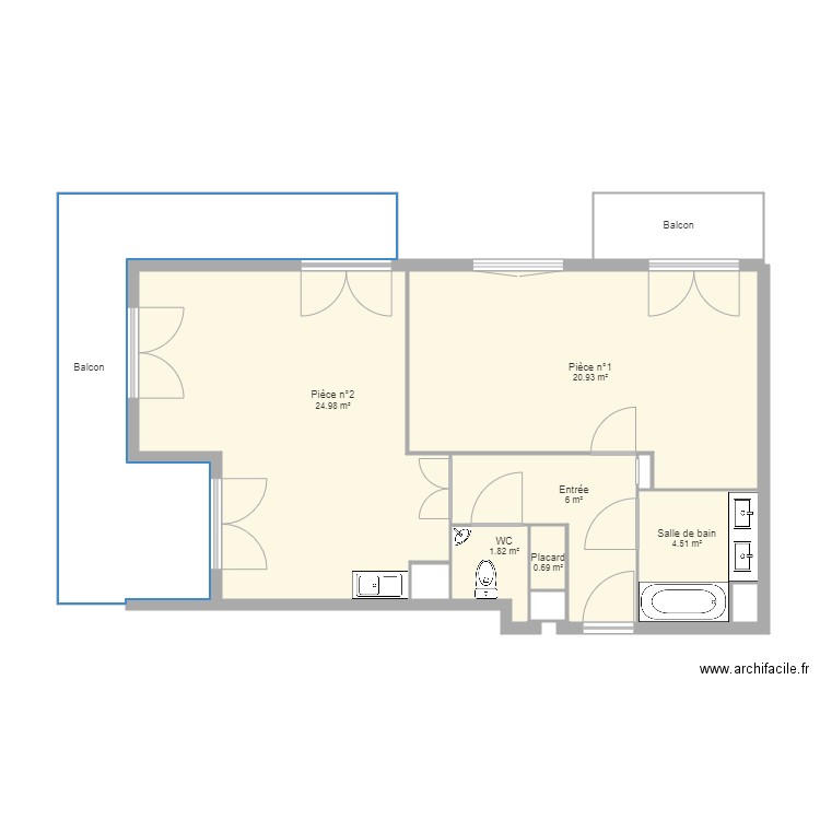 Appartement F3. Plan de 0 pièce et 0 m2