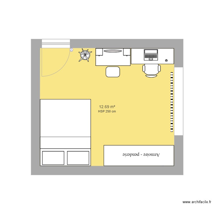 chambre. Plan de 0 pièce et 0 m2