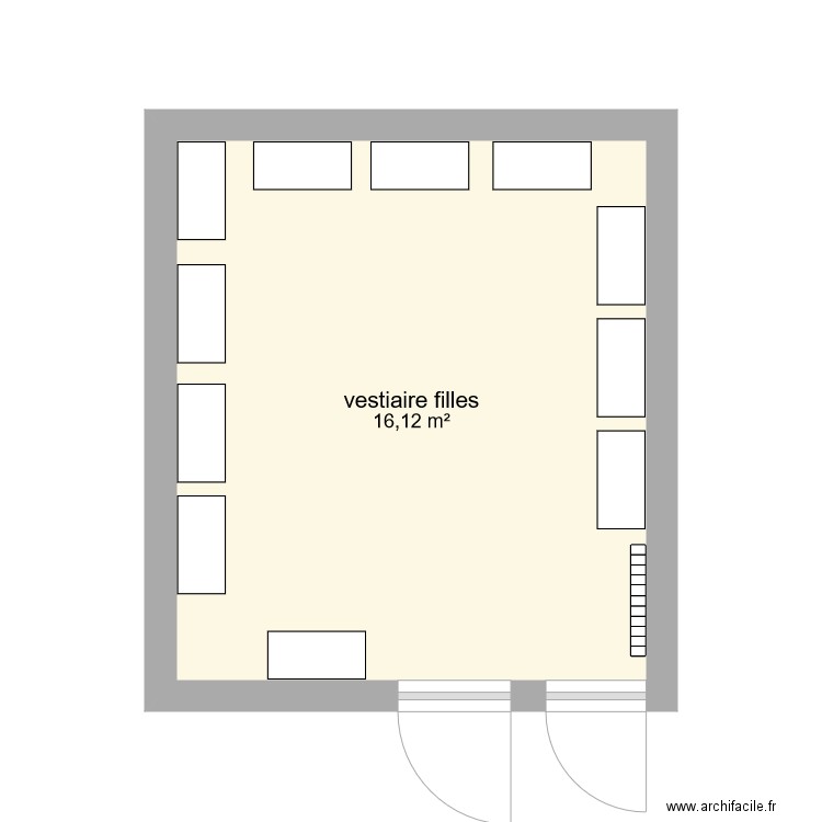 Vestiaire. Plan de 0 pièce et 0 m2