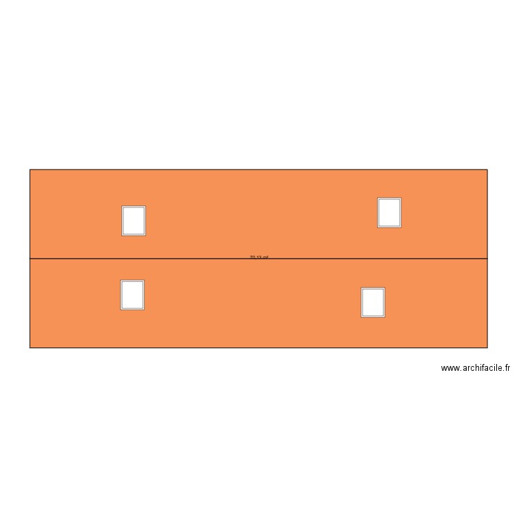 linoire. Plan de 1 pièce et 70 m2