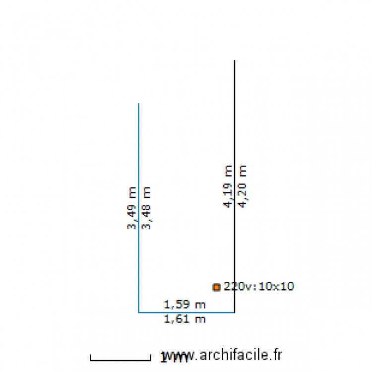 croquis mur. Plan de 0 pièce et 0 m2