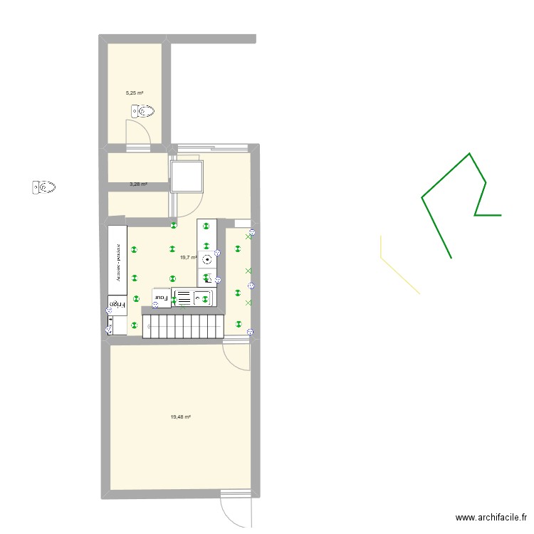 Plan 2 - Plan 4 Pièces 48 M2 Dessiné Par Abdelhamid1165