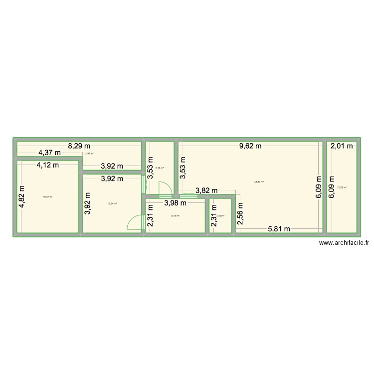 plan1. Plan de 8 pièces et 128 m2