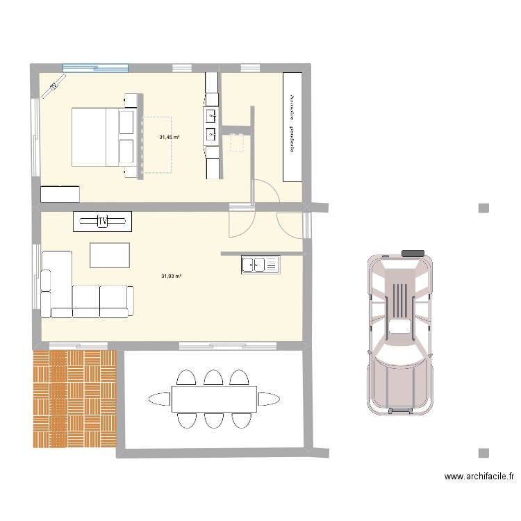 Future maison 21. Plan de 2 pièces et 63 m2