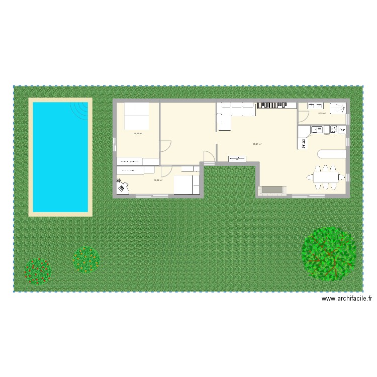 maison. Plan de 4 pièces et 101 m2