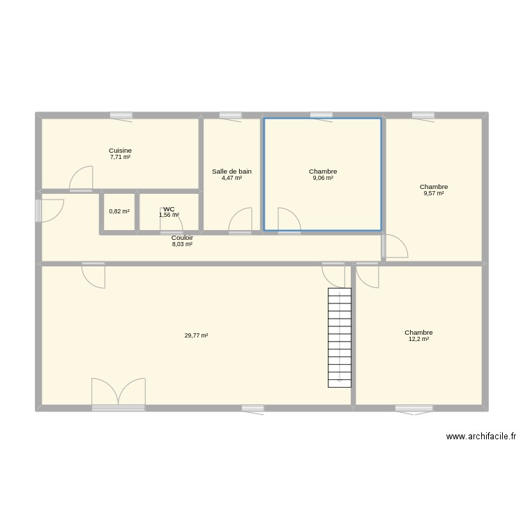 maison_rfc_2. Plan de 9 pièces et 83 m2