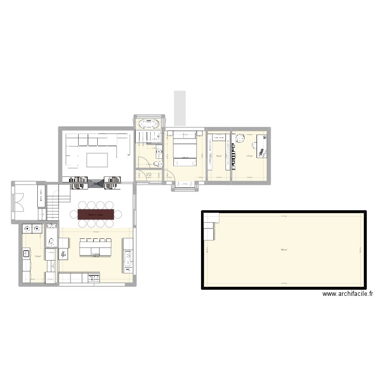 Maison Outaouais. Plan de 8 pièces et 150 m2