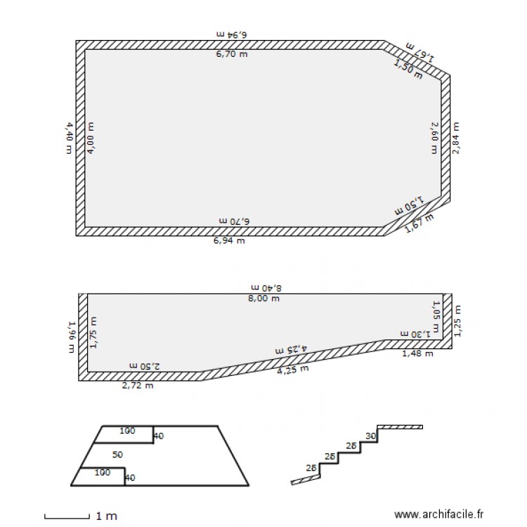 8x4 escalier coupé. Plan de 0 pièce et 0 m2