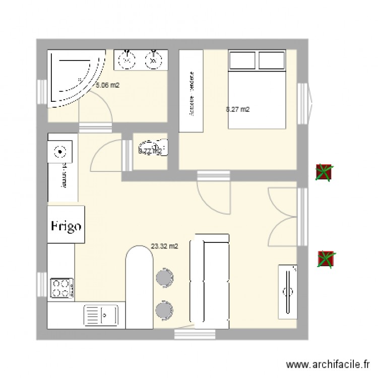 plan bungalow 2. Plan de 0 pièce et 0 m2