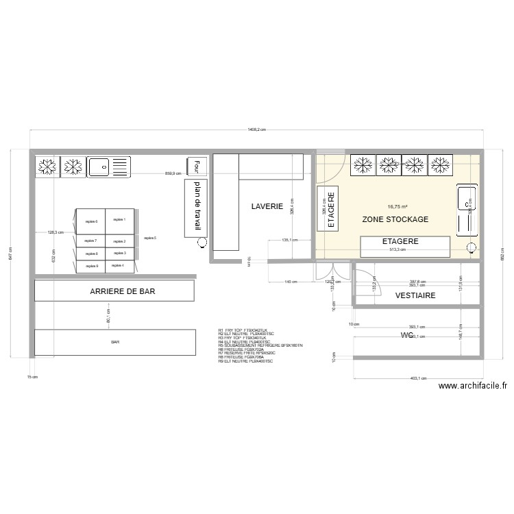 JSCD . Plan de 1 pièce et 17 m2