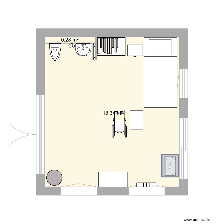 cabinet toilette. Plan de 0 pièce et 0 m2