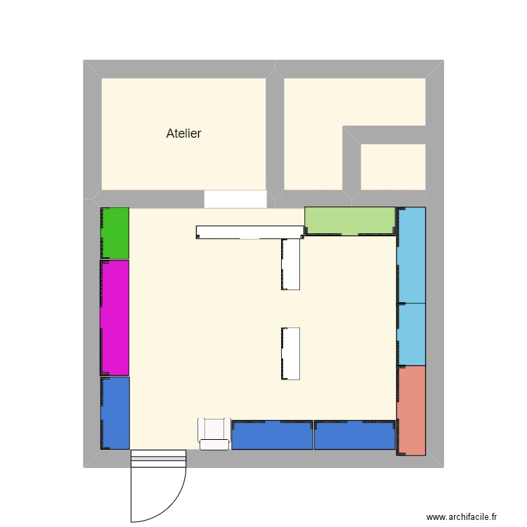 Optique . Plan de 2 pièces et 24 m2