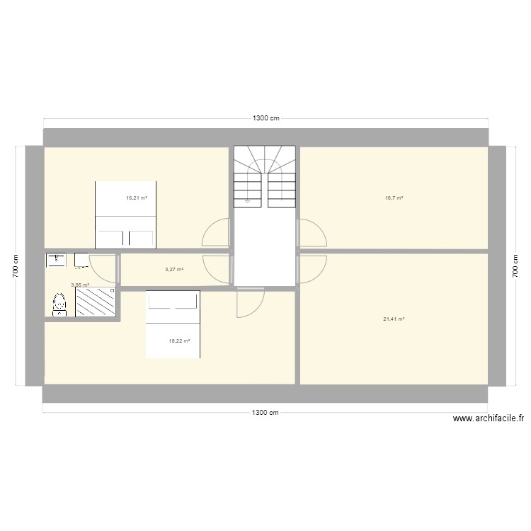 plan 2. Plan de 6 pièces et 80 m2