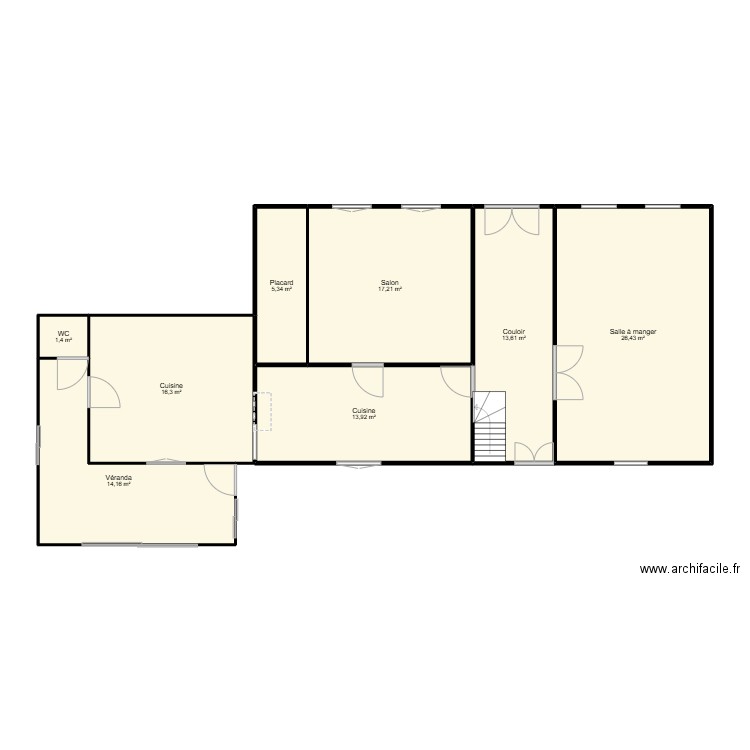 RDC Sigy . Plan de 8 pièces et 108 m2