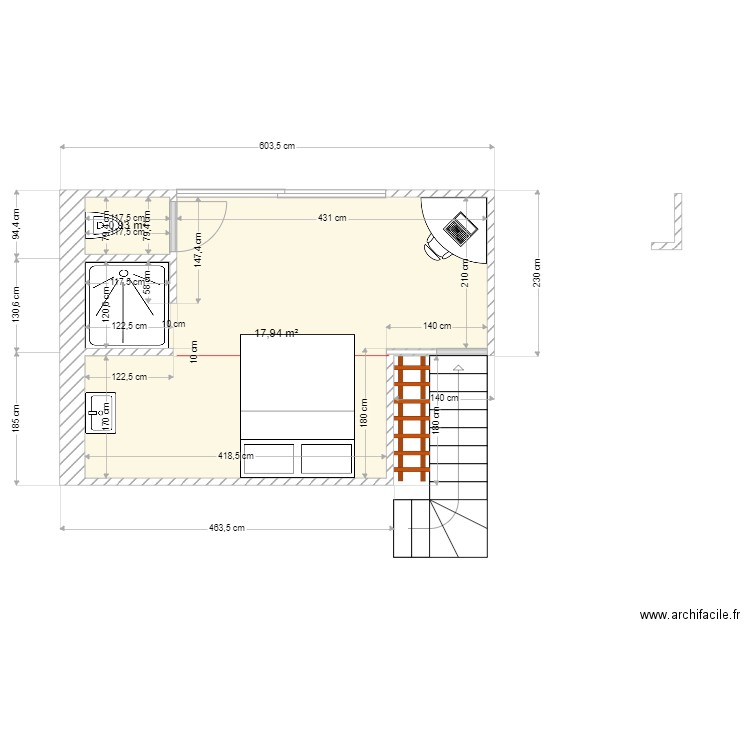 sdb mezzanine. Plan de 0 pièce et 0 m2