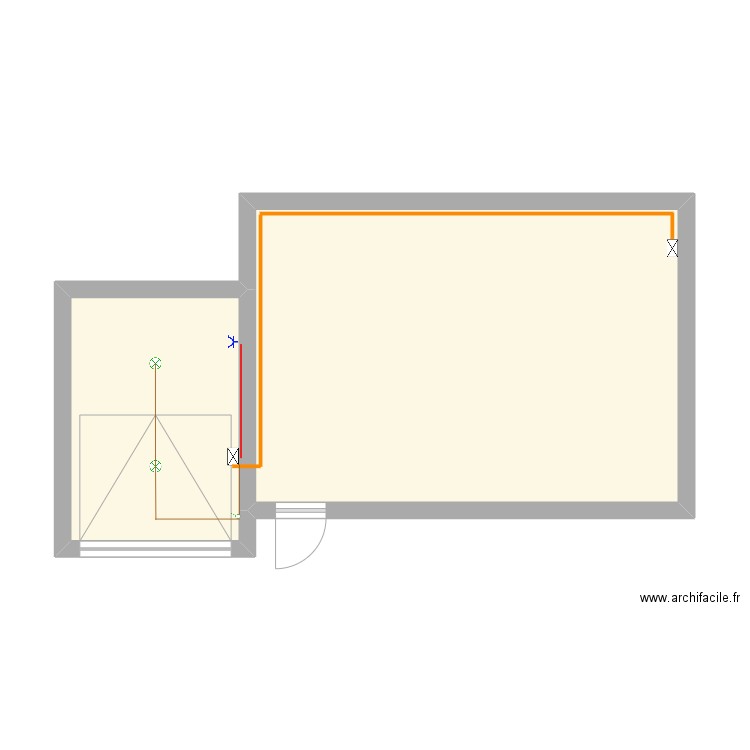 Plan Anselm. Plan de 2 pièces et 42 m2