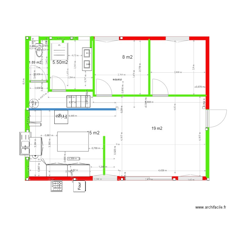 23 clioison. Plan de 0 pièce et 0 m2