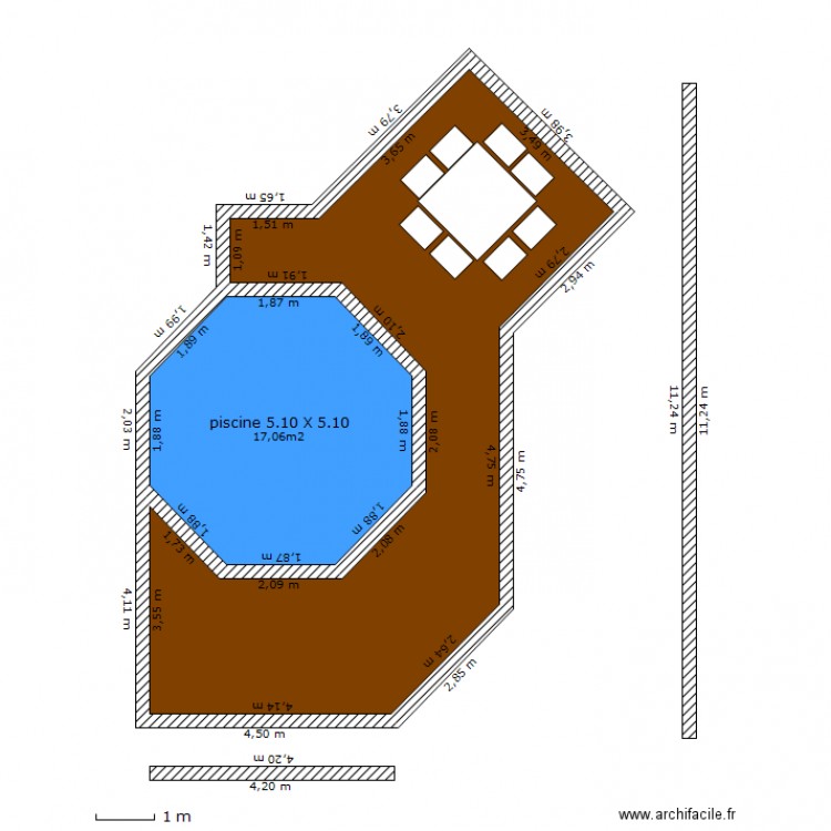 piscine 5.10 X 5.10. Plan de 0 pièce et 0 m2