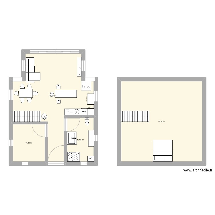 Chalet 2. Plan de 4 pièces et 122 m2