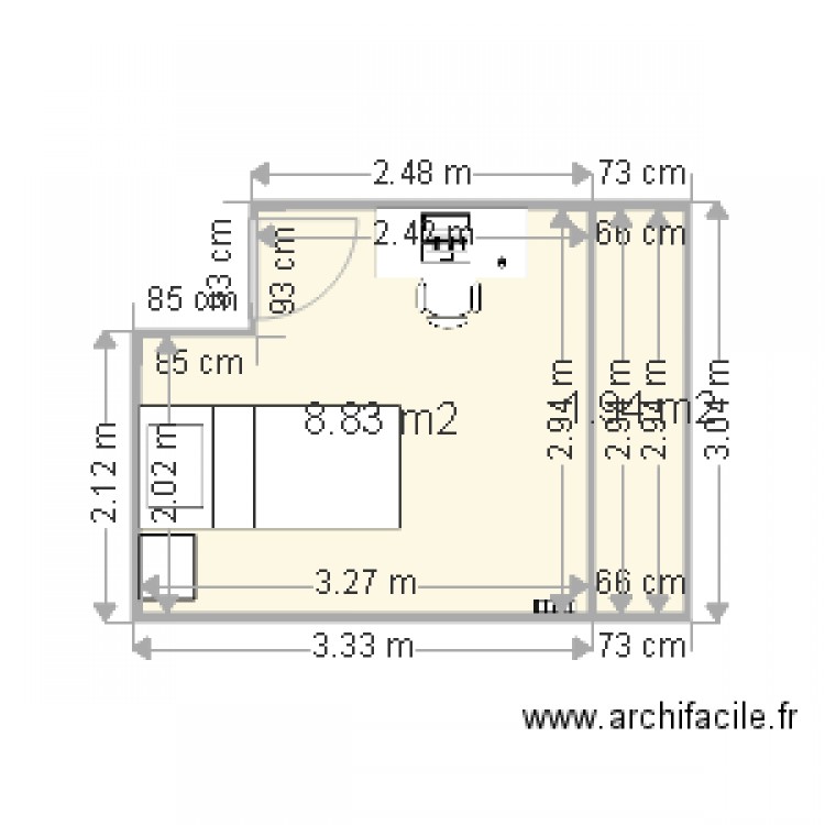 Chambre 3  plan 2. Plan de 0 pièce et 0 m2