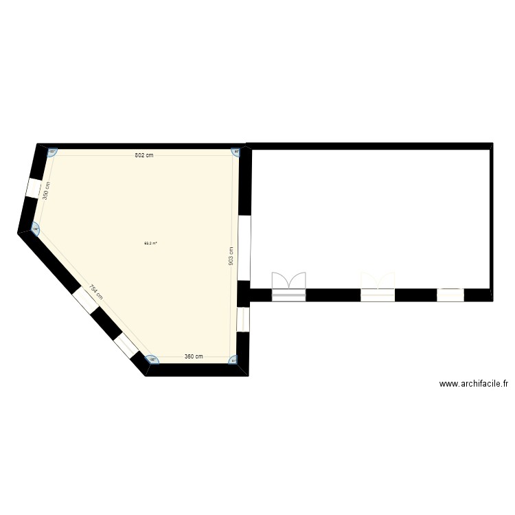 plan 6. Plan de 1 pièce et 63 m2