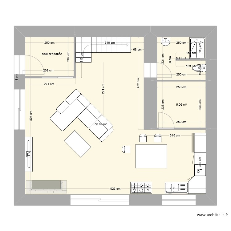 plan papi . Plan de 5 pièces et 147 m2