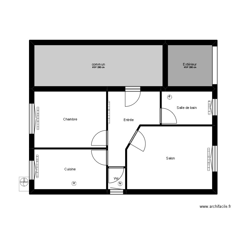 casarossa. Plan de 8 pièces et 67 m2