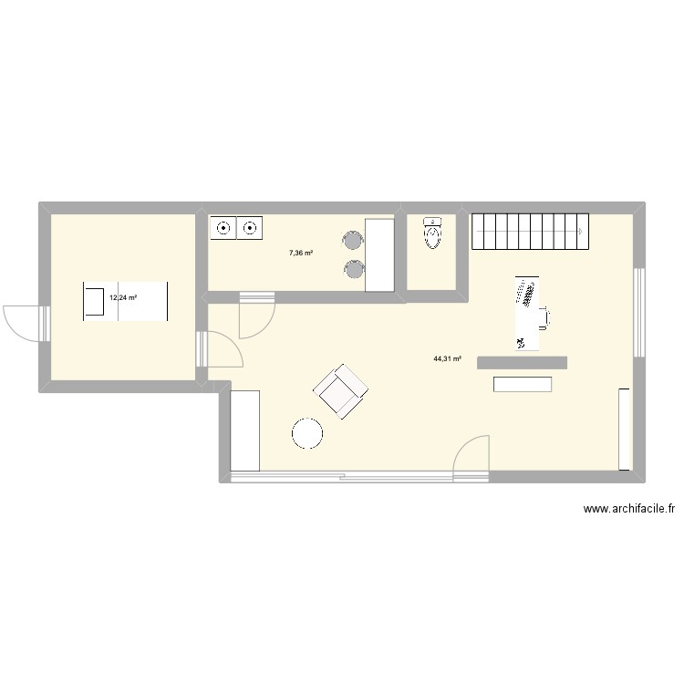 Institut Seppois 2025. Plan de 3 pièces et 64 m2