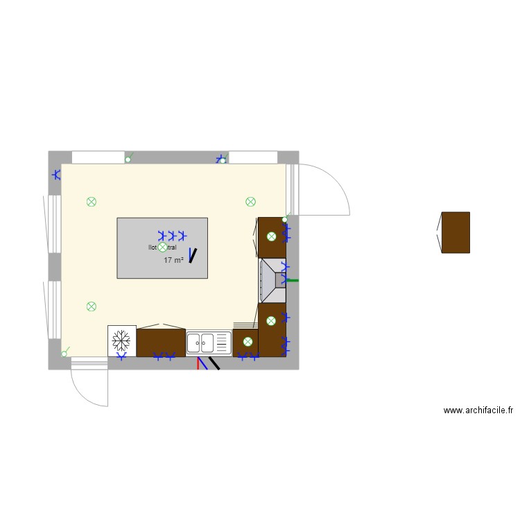 Cuisiner. Plan de 0 pièce et 0 m2