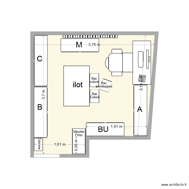 Bureau. Plan de 0 pièce et 0 m2