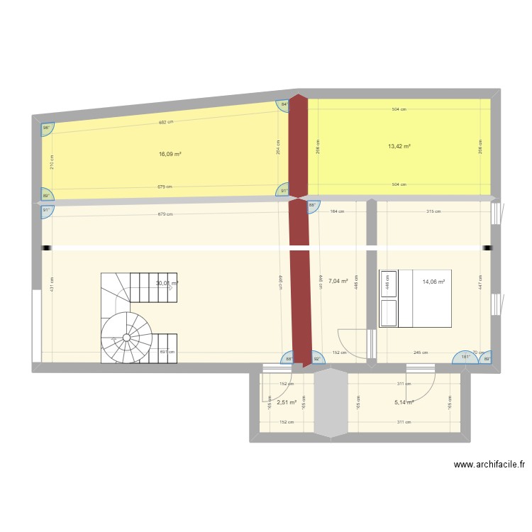 CROCQ NIVEAU 3 . Plan de 7 pièces et 88 m2