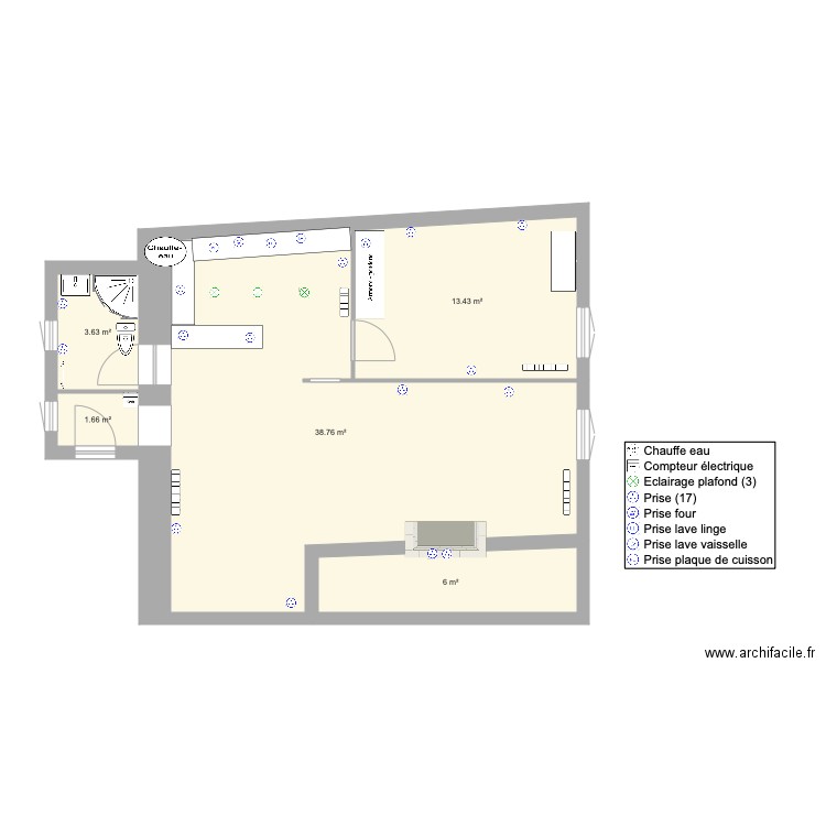 T2 pl hotel de ville. Plan de 0 pièce et 0 m2