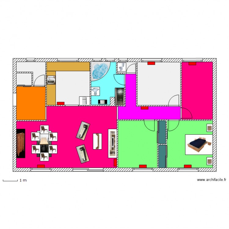 plan maison sdb objet. Plan de 0 pièce et 0 m2