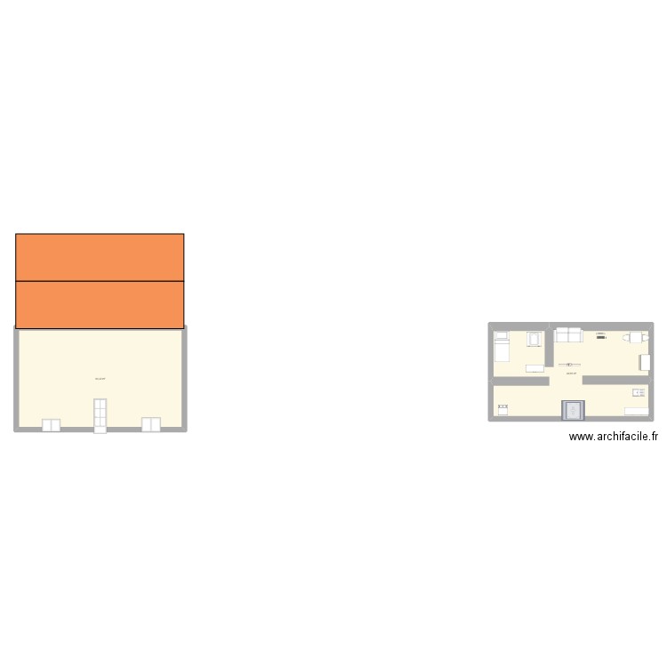 plan maison  kevin. Plan de 2 pièces et 114 m2