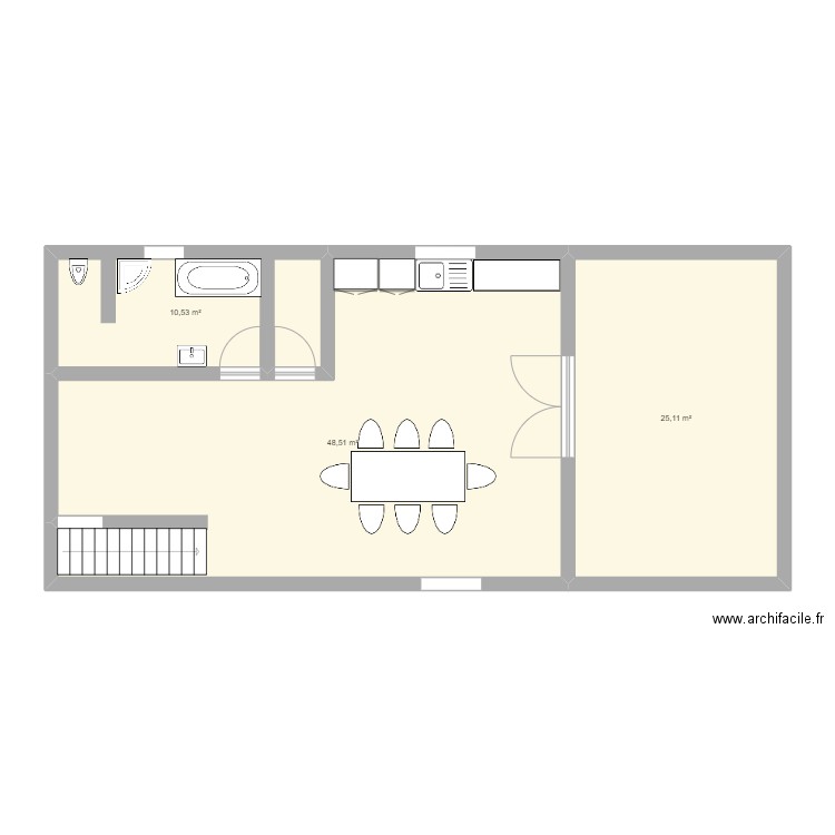 ETAGE. Plan de 3 pièces et 84 m2