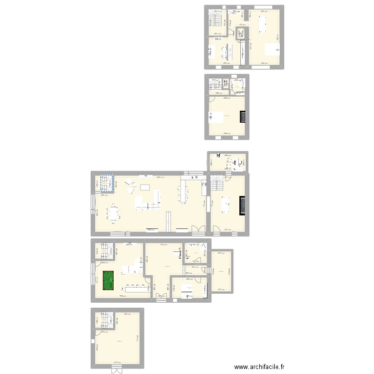 Les gouttes. Plan de 19 pièces et 436 m2