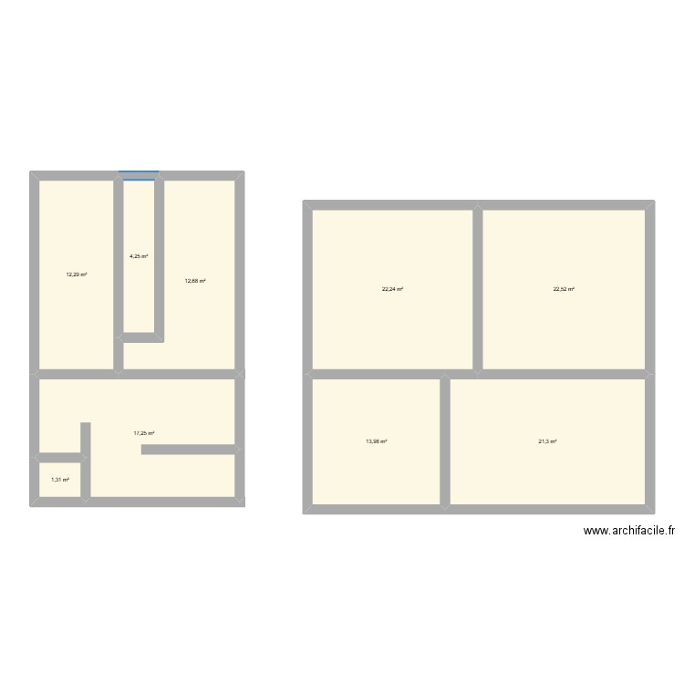 Wonck. Plan de 9 pièces et 128 m2