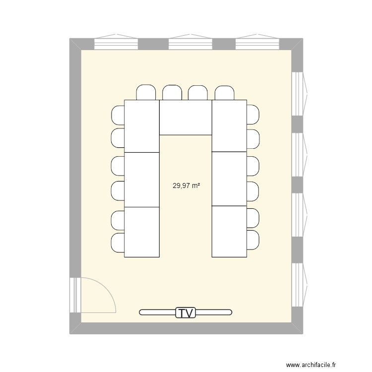 P140. Plan de 1 pièce et 30 m2