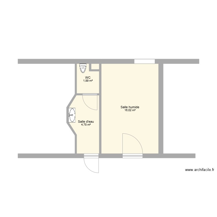 Salle humide 1er origine. Plan de 0 pièce et 0 m2