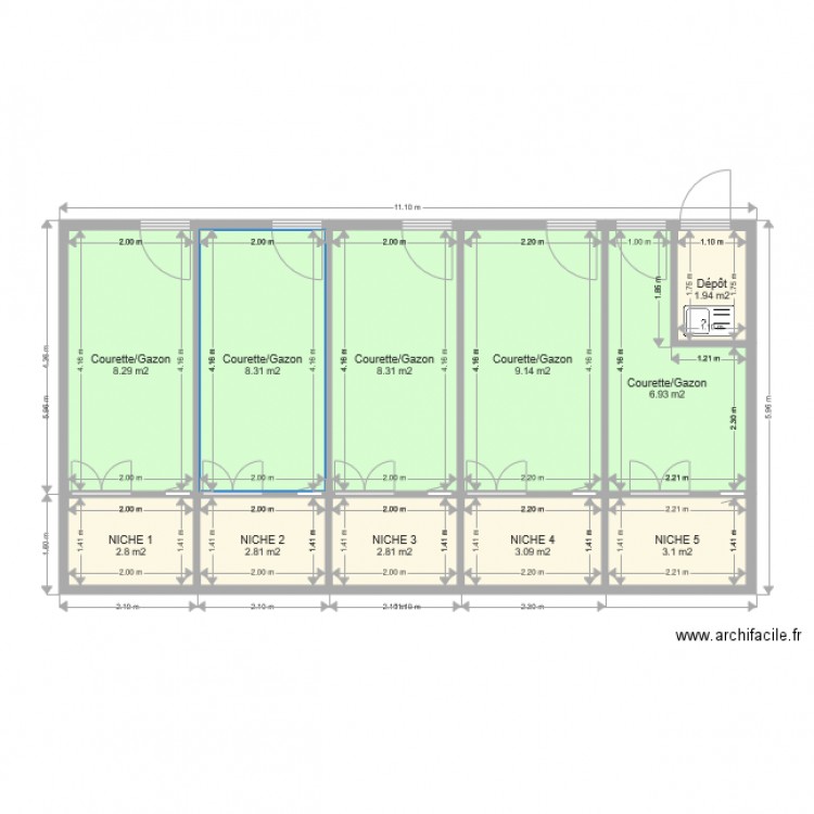 chenil plan. Plan de 0 pièce et 0 m2