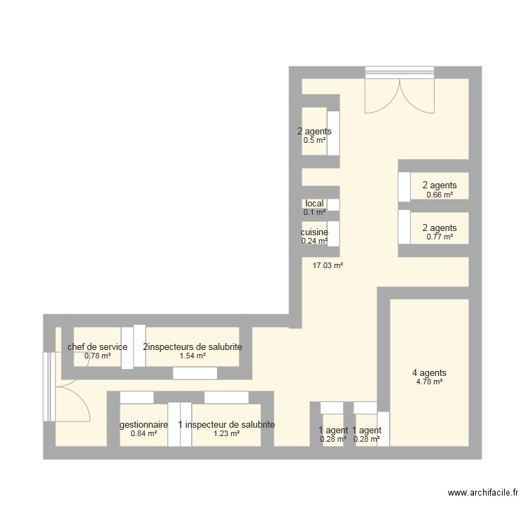 plan locaux locaux. Plan de 0 pièce et 0 m2